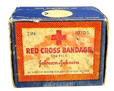 Vintage Johnson & Johnson Red Cross Bandage 2 In x 10 Yds Sterile Original Box picture
