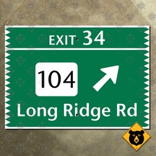 Connecticut Merritt Parkway Exit 34 Long Ridge Road highway sign 21x15 picture