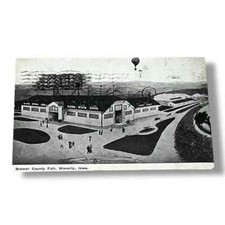 Postcard Bremer County Fair Waverly Iowa Roller Coaster Balloon c1909 A706 picture