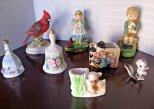 8 Vintage Japan Figurines & Bells Children Animals Lefton Arnart Creations 1960s picture