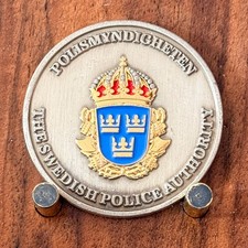 Swedish Police Authority Kingdom Of Sweden Emblem Challenge Coin  M#20 picture