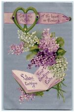 Language Of Flowers Romance Postcard Lilac Emblem Of First Emotions Of Love picture