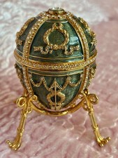Faberge Imperial Rosebud Egg Green with Original Box and COA picture