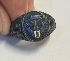 Vintage 32nd Infantry Division US Army Sterling Ring Sz 9.75