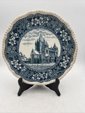 Antique Blue W.T. Copeland Plate - Trinity Church, Boston - 9