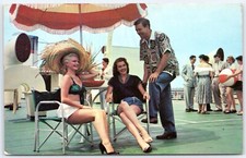 Postcard SS Puerto Rico Bull Lines Ship Sun Deck Caribbean Cruise P9N picture