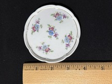 Vintage Mini Saji Fancy China Blue Pink Trinket Dish Made in Japan 3.5