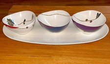 Diane von Furstenberg DVF Home Streamline Serving Platter Tray & 3 Dip Bowls Set picture