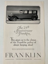 1927 Franklin Print Ad Coupe Sedan Always Keeping Ahead 25th Anniversary picture