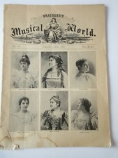 April 1895 Brainard's The Musical World Magazine Sheet Music Piano Book Antique picture