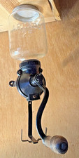 Antique Arcade No 24 Wall Mount Cast Iron Coffee Grinder Mill Glass Hopper Lid picture