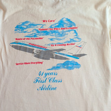 Piedmont Airlines 1948-1989 41 Years First Class Graphic T-Shirt White S picture
