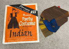 Vntg c1950s Dennison Party Costume, Crepe Paper, Child Indian, Folder & Costume picture