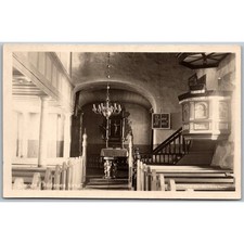 Postcard Interior Rødenes Kirke Church Norway Real Photo RPPC picture