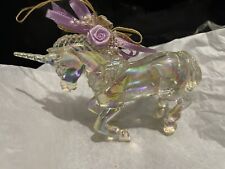 Acrylic UNICORN Horse Mythical Purple Iridescent Christmas Hanging Ornament picture