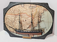 Vintage 1972 U.S.S. Constitution Wall Plaque Model Ship F-8218 Assembled Decor picture