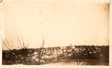 Panorama of Unknown Town Houses & Buildings by Lake 1930s Antique Photo picture