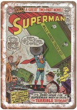 Vintage Comic Book Cover Superman 182 Retro Look Metal Sign J2318 picture