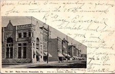 1907 Main Street Honesdale PA Vintage Postcard 4P23-11 picture