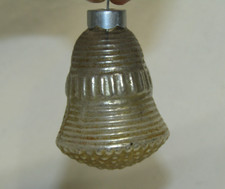 USA Antique Gold Glass Bumpy Bell Vintage Christmas Ornament 1950's picture
