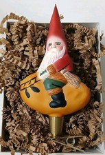 Vaillancourt Folk Art Mini Santa On Sack Clip OR504 Glass Ornament Germany NOS  picture
