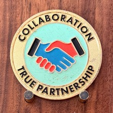 BCR Collaboration True Partnership Handshake Themed Challenge Coin  M#20 picture