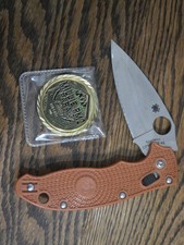 Spyderco Native 5 CPM REX 45 Brown Plastic Manual Plain Drop Point Comp Lock picture