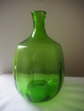 VINTAGE BLENKO GLASS 1960S GREEN BLENKO RIBBED DECANTER DESIGN BY JOHN NICKERSON picture