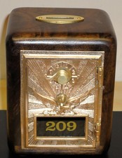 Antique P O Box Door Bank-Early 1900's Brass-