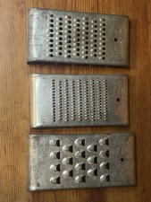 Antique The Wonder Shredder 3 Piece Graters Patent Pending Stainless Steel USA picture