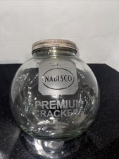 Rare Vintage NABISCO Premium Crackers Glass Countertop Store Display Jar w/ Lid picture