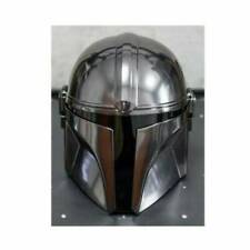 Steel Mandalorian Helmet With Liner and Chin Strap (For LARP/Costumes/Role Plays picture