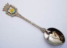 SX563) Ibiza Castle Crest Greek Island intage souvenir collectors spoon picture