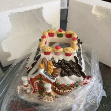 PartyLite Gingerbread Village #2 Bakery House Candle Holder NIB Ceramic 6” P8199 picture