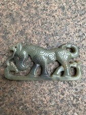 Excellent Rare Chinese Old Hetian Jade Hand Carved *Beast* Military Tally picture