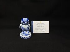 Royal Delft Netherlands The Original Blue Hand Painted Porcelain Owl Figurine picture