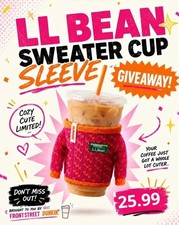 HOT NEW  Rare Dunkin’ L.L. BEAN Cup Sweater Sleeve Limited Edition 2026 picture