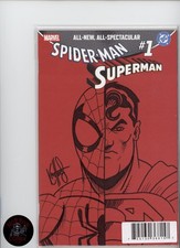 MARVEL/DC SPIDERMAN/SUPERMAN #1 RED BLANK SIGNED & SKETCH BY KEN HAESER - 2026 picture