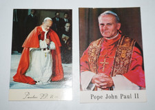 1979 Pope Paul VI Pope John Paul II Trading Devotional Holy Cards Lot of 2 picture
