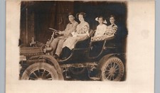 RIDING A SILLY PROP CAR alta ia? il? ca? wv? ut? wy? real photo postcard rppc picture