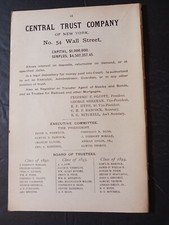 1891 print ad CENTRAL TRUST COMPANY 54 Wall St NYC Frederic Olcott  E.F. Hyde picture