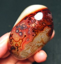TOP 51G Natural Polished Silk Banded Agate Lace Agate Crystal Madagascar  R93 picture