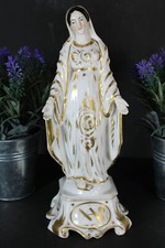 Antique vieux paris 19thc madonna mary figurine statue religious picture