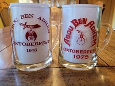 2 Vintage ABOU BEN ADHEM OKTOBERFEST 1975 1976 Shriner Glass Mugs Springfield MO picture