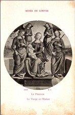 Le Pérugin La Vierge et l'Enfant Louvre Vintage Postcard 4P22-22 picture