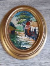 Vintage Miniature Hand Painted Wall Picture in Frame Unsigned picture