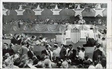 1956 Press Photo Eleanor Roosevelt speaks at Democratic convention in Chicago picture
