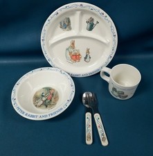 Vintage Eden Peter Rabbit & Friends Melamine Dinner Set Tray Bowl Cup Spoon Fork picture