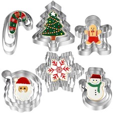 Christmas Cookie Cutters - 18 Pcs Holiday Cutter 2.5-3.7inch, Silver picture