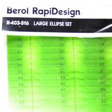 Berol RapiDesign Drafting Templates Large Ellipse Set R-403-S16 10-80° READ picture